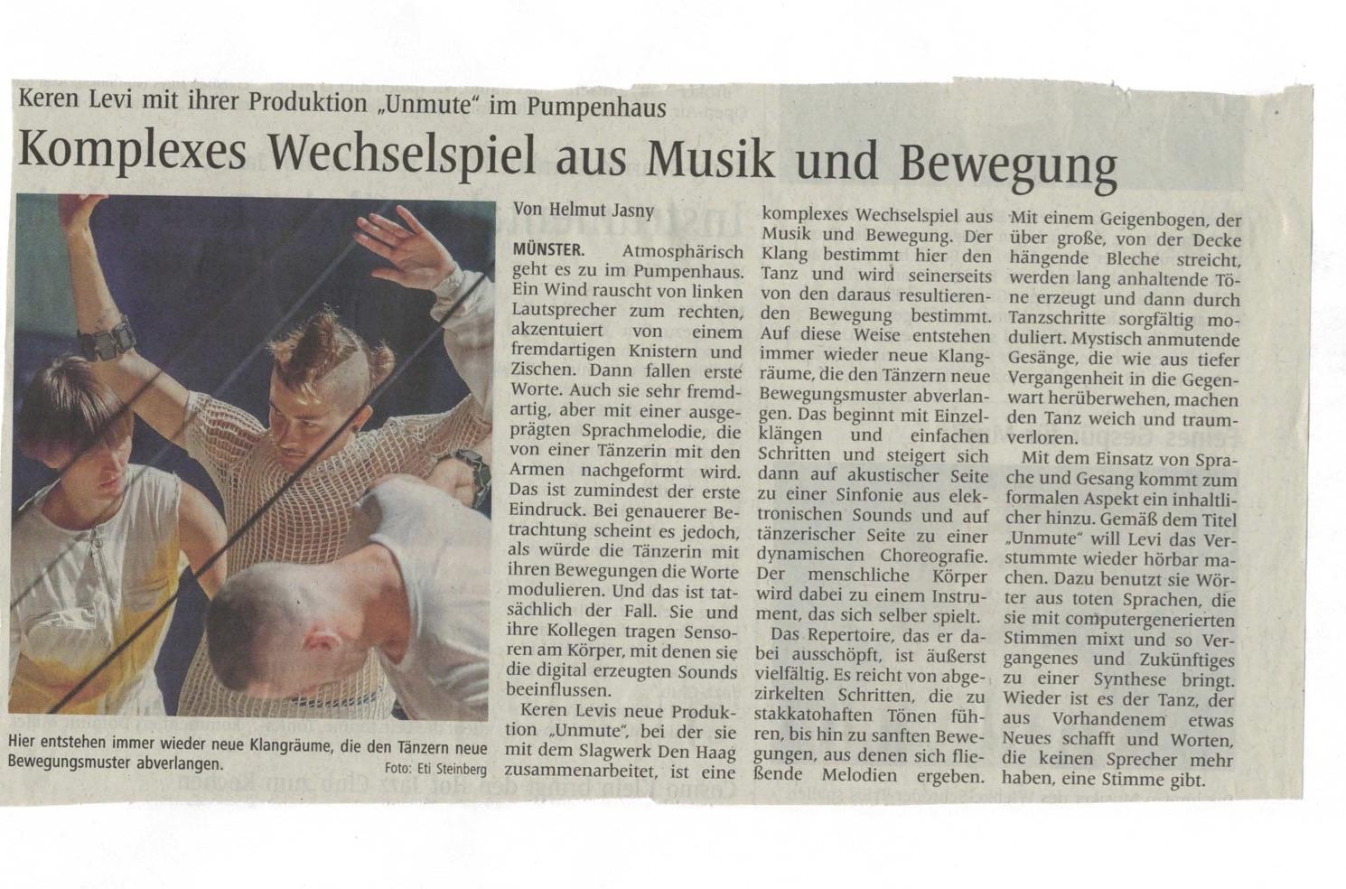 COMPLEX WECHSELSPIEL AUS MUSIK UND BEWEGUNG / COMPLEX INTERPLAY OF MUSIC AND MOVEMENT